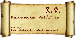 Kaldenecker Valéria névjegykártya