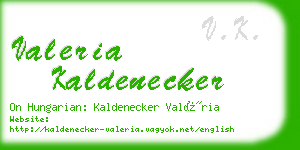 valeria kaldenecker business card